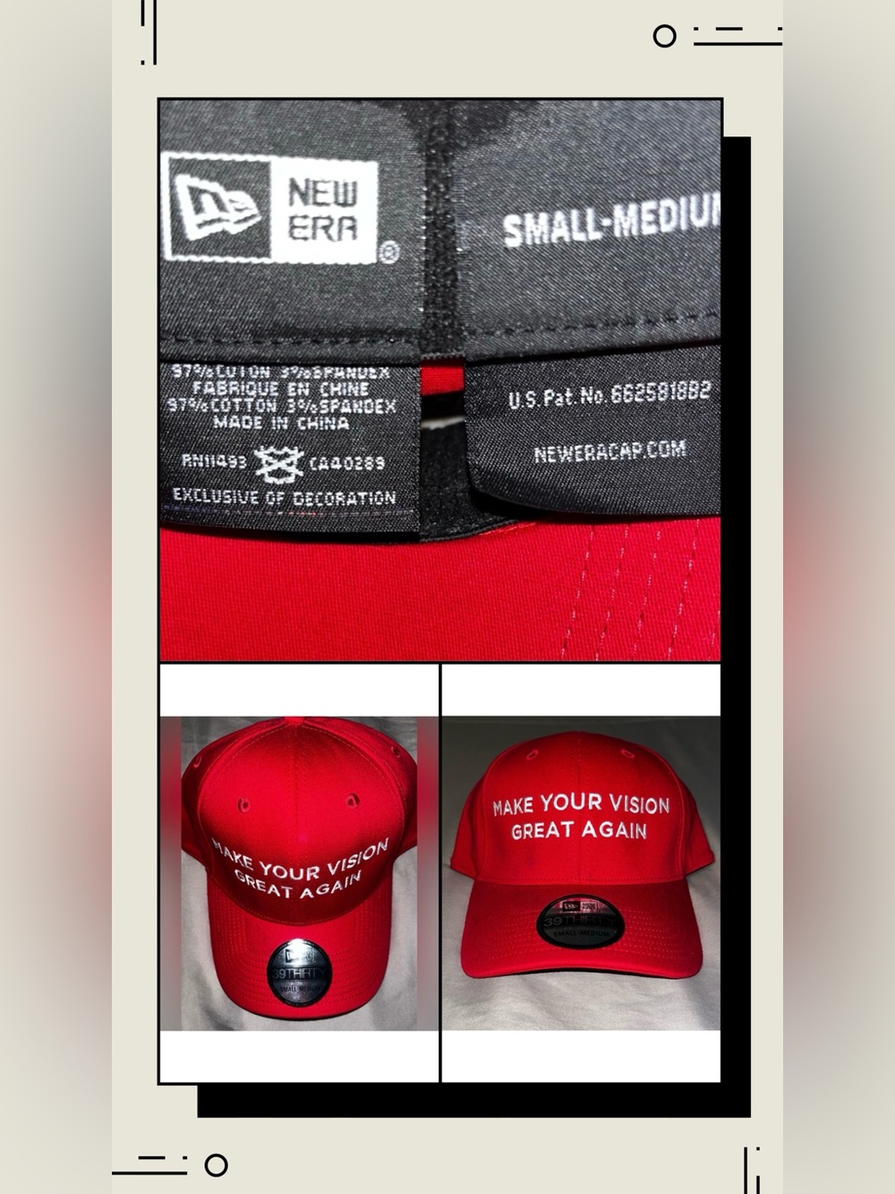 Red Flexfit New Era Cap MAGA EYE DOCTOR Make Your Vision Great Again BRAND NEW